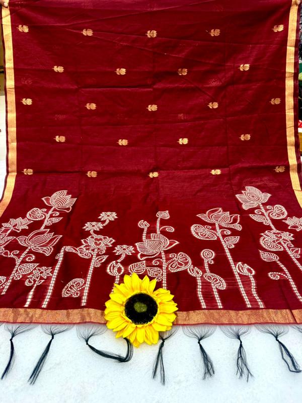 Vastrangan muga cotton saree wholesale market surat gujarat